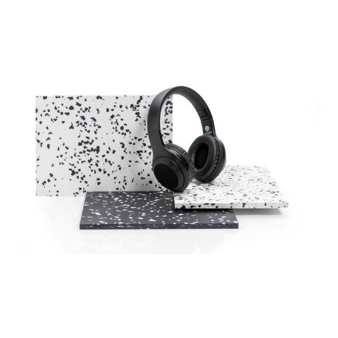 Auriculares de plástico reciclado estándar RCS negro | sin montaje de publicidad | no disponible | no disponible