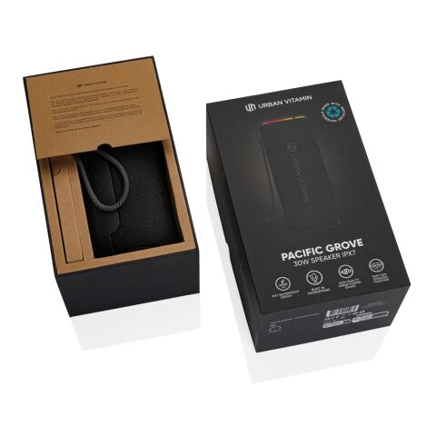 Altavoz Urban Vitamin Pacific Grove RCS plástico 30W IPX7 negro | sin montaje de publicidad | no disponible | no disponible