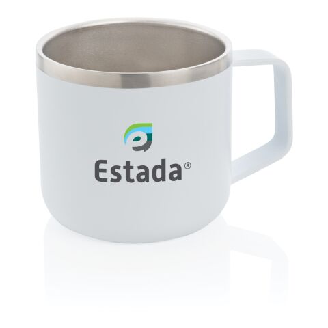 Taza de acero inoxidable blanco | sin montaje de publicidad | no disponible | no disponible
