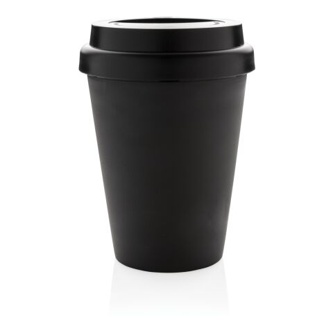 Taza de café reutilizable de doble pared 300ml negro | sin montaje de publicidad | no disponible | no disponible