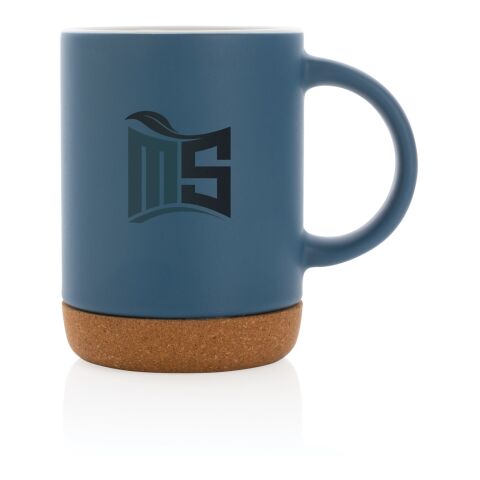 Taza de cerámica con base de corcho azul | sin montaje de publicidad | no disponible | no disponible