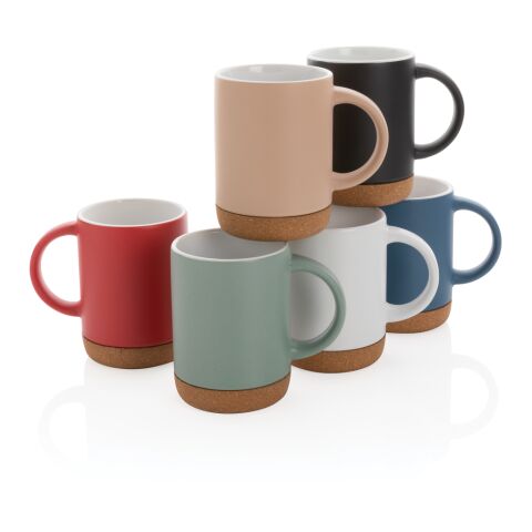 Taza de cerámica con base de corcho marron | sin montaje de publicidad | no disponible | no disponible