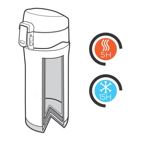 Taza al vacío de acero inoxidable reciclado RCS plata | sin montaje de publicidad | no disponible | no disponible