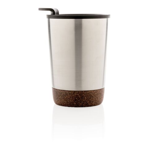 Taza de café de corcho y acero inoxidable GRS RPP plata | sin montaje de publicidad | no disponible | no disponible