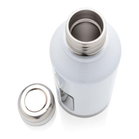 Botella al vacío antigoteo con placa para logo blanco | sin montaje de publicidad | no disponible | no disponible | no disponible