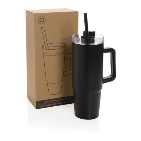 Vaso Tana RCS plástico reciclado con asa 900ML negro | sin montaje de publicidad | no disponible | no disponible