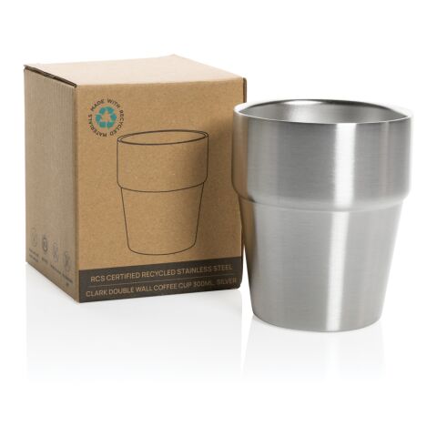 Taza de café Clark RCS doble pared 300 ml plata | sin montaje de publicidad | no disponible | no disponible