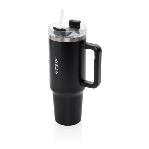 Vaso de acero reciclado Stadley RCS de 1200 ml negro | sin montaje de publicidad | no disponible | no disponible