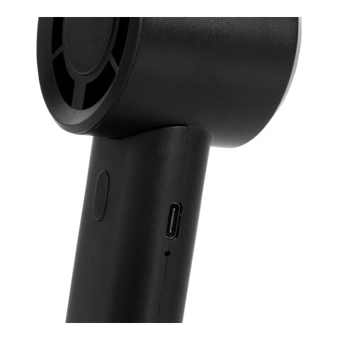 Ventilador portátil recargable Twist RCS plástico reciclado negro | sin montaje de publicidad | no disponible | no disponible