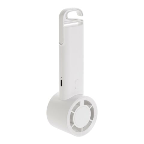 Ventilador portátil recargable Twist RCS plástico reciclado blanco | sin montaje de publicidad | no disponible | no disponible