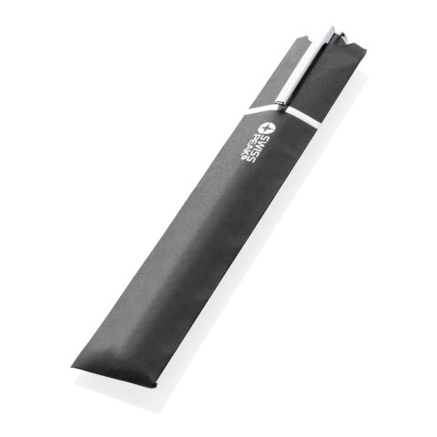 Bolígrafo Cedar RCS de aluminio reciclado Swiss Peak negro | sin montaje de publicidad | no disponible | no disponible