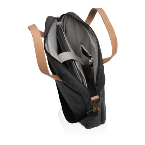 Maletín para portátil de lona reciclada Impact AWARE™ 16oz. negro | sin montaje de publicidad | no disponible | no disponible | no disponible