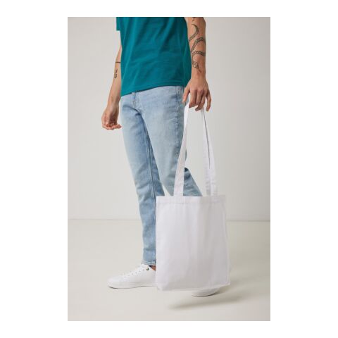 Bolsa de algodón reciclado Impact Aware ™ blanco | sin montaje de publicidad | no disponible | no disponible | no disponible