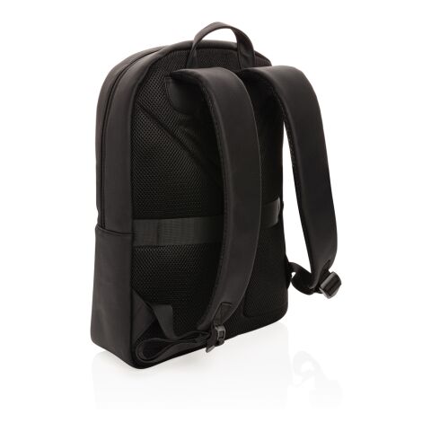 Mochila para portátil Swiss Peak de cuero vegano sin PVC negro | sin montaje de publicidad | no disponible | no disponible