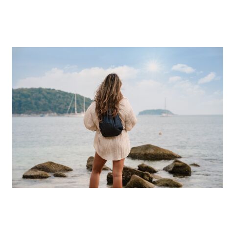 Mochila con cordón reciclada Impact AWARE™ azul | sin montaje de publicidad | no disponible | no disponible | no disponible