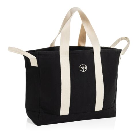 Bolsa playa BEAU AWARE™ lona reciclada 400 g/m² asa lateral negro
