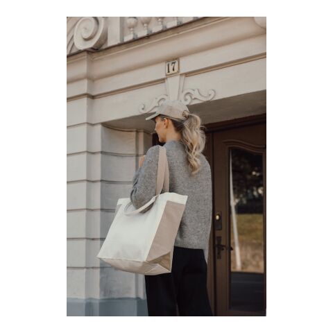 Bolsa de compra BEAU AWARE™ de lona reciclada 400 g/m² blanco