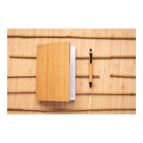 Juego de libreta y bolígrafo A5 Bamboo marron | sin montaje de publicidad | no disponible | no disponible