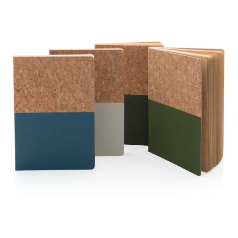 Cuaderno A5 de corcho y kraft azul | sin montaje de publicidad | no disponible | no disponible