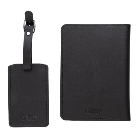 Set de regalo de viaje de PU reciclado Swiss Peak GRS negro | sin montaje de publicidad | no disponible | no disponible