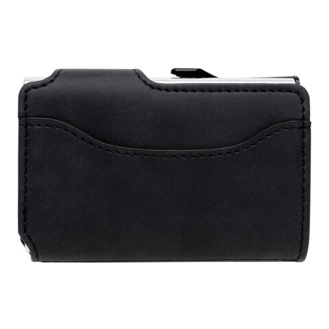 Tarjetero RFID de aluminio estándar con billetera de PU negro | sin montaje de publicidad | no disponible | no disponible