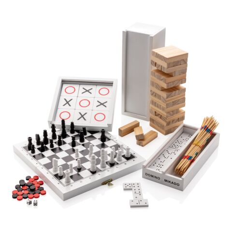 Juego Tic Tac Toe FSC® Deluxe blanco | sin montaje de publicidad | no disponible | no disponible