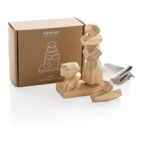 Piedras de equilibrio de madera Ukiyo Crios en bolsa marron | sin montaje de publicidad | no disponible | no disponible