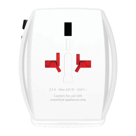 Adaptador de viaje mundial SKROSS MUV 65W PD con cable C USB blanco | sin montaje de publicidad | no disponible | no disponible