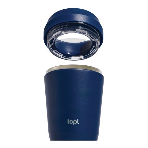 Taza Topl To Go de acero reciclado con tapa patentada 360 azul marino | sin montaje de publicidad | no disponible | no disponible