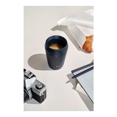 Taza Topl To Go de acero reciclado con tapa patentada 360 gris | sin montaje de publicidad | no disponible | no disponible
