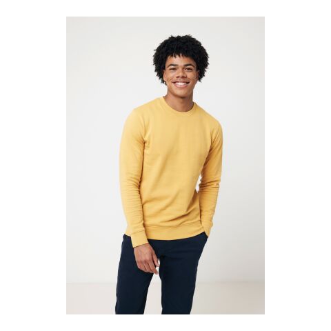 Suéter Zion cuello redondo algodón reciclado Iqoniq amarillo ocre | XXL | sin montaje de publicidad | no disponible | no disponible | no disponible