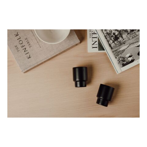 Set 2 tazas de acero inoxidable recicladas VINGA Nagano RCS negro | sin montaje de publicidad | no disponible | no disponible