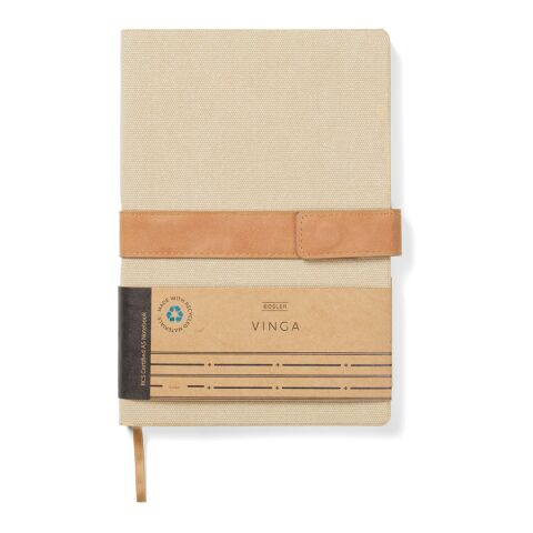Libreta VINGA Bosler de lona reciclado RCS marron | sin montaje de publicidad | no disponible | no disponible
