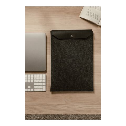 Funda para portátil de 17&quot; de fieltro reciclado VINGA Albo negro | sin montaje de publicidad | no disponible | no disponible