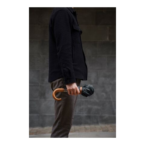 Paraguas plegable VINGA Bosler AWARE™ pet reciclado 21&quot; negro | sin montaje de publicidad | no disponible | no disponible