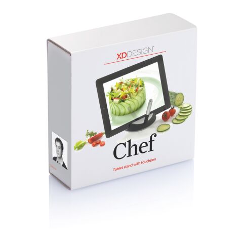 Stand Chef para tablet con bolígrafo táctil negro-plata | sin montaje de publicidad | no disponible | no disponible | no disponible