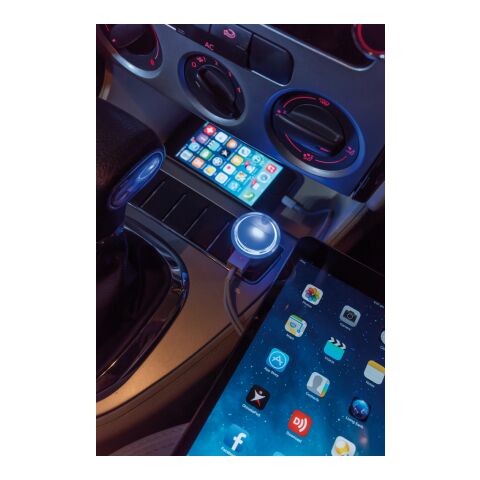 Potente cargador de coche dual azul-blanco | sin montaje de publicidad | no disponible | no disponible