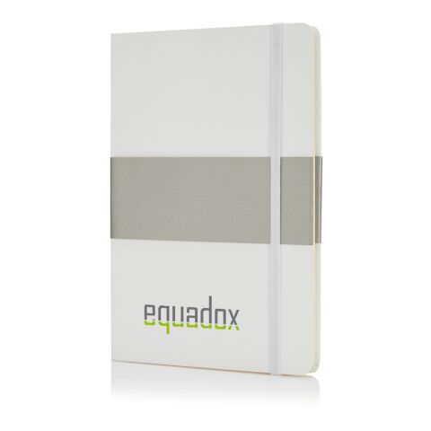 Libreta A5 deluxe con tapa dura blanco | sin montaje de publicidad | no disponible | no disponible
