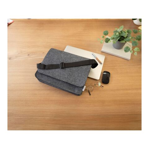 Bolsa bandolera de fieltro RPET Layla verde oscuro | sin montaje de publicidad | no disponible | no disponible