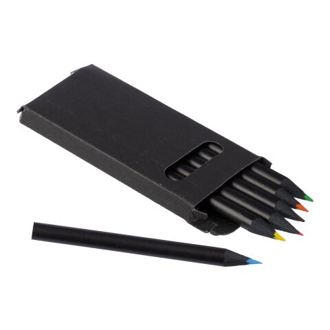 Set de lápices de colores en caja de cartón reciclado Holger negro | sin montaje de publicidad | no disponible | no disponible