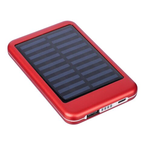 Power Bank solar de aluminio Tycho rojo | sin montaje de publicidad | no disponible | no disponible