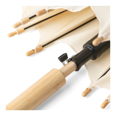 Paraguas de golf de rPET Milan beige | sin montaje de publicidad