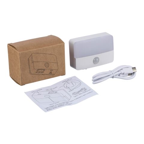 Luz recargable con sensor de ABS reciclado Ari blanco | sin montaje de publicidad | no disponible | no disponible