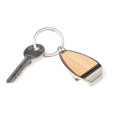 Llavero y abrebotellas de aleación de zinc Aria marrón | sin montaje de publicidad