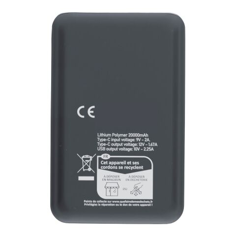 Power Bank de ABS reciclado Rayen negro | sin montaje de publicidad | no disponible | no disponible
