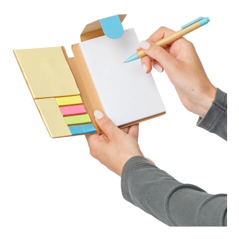 Cuaderno y bolígrafo Quillo | Cartón reciclado | A6 | Liso azul claro