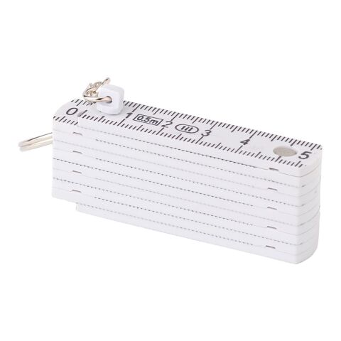 Regla plegable de plástico blanco