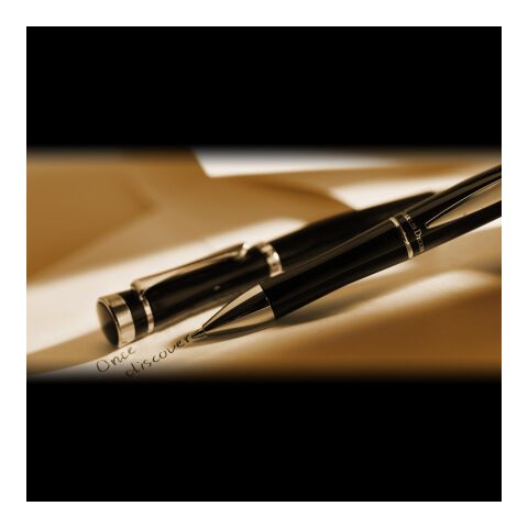 Bolígrafo de metal lacado negro | sin montaje de publicidad | no disponible | no disponible