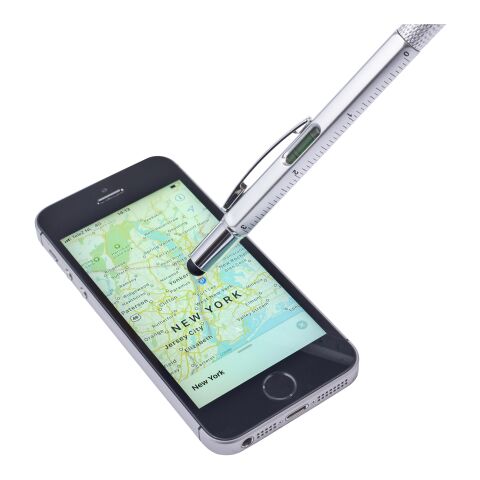 Bolígrafo multifuncional con puntero táctil. plata | sin montaje de publicidad | no disponible | no disponible