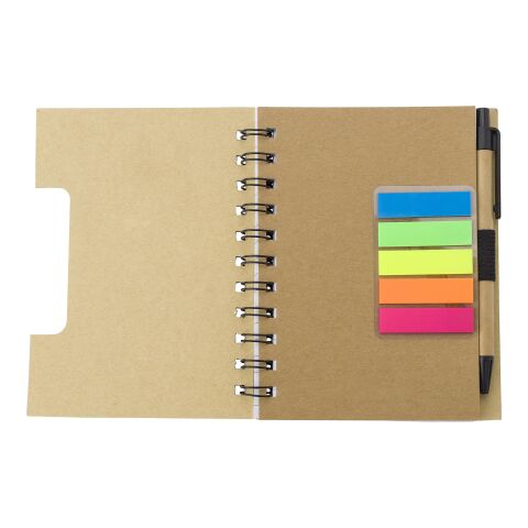 Libreta con espiral y bolígrafo marrón | sin montaje de publicidad | no disponible | no disponible
